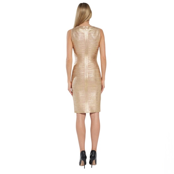 Herve Leger Gold Dress - Picture 2 of 13